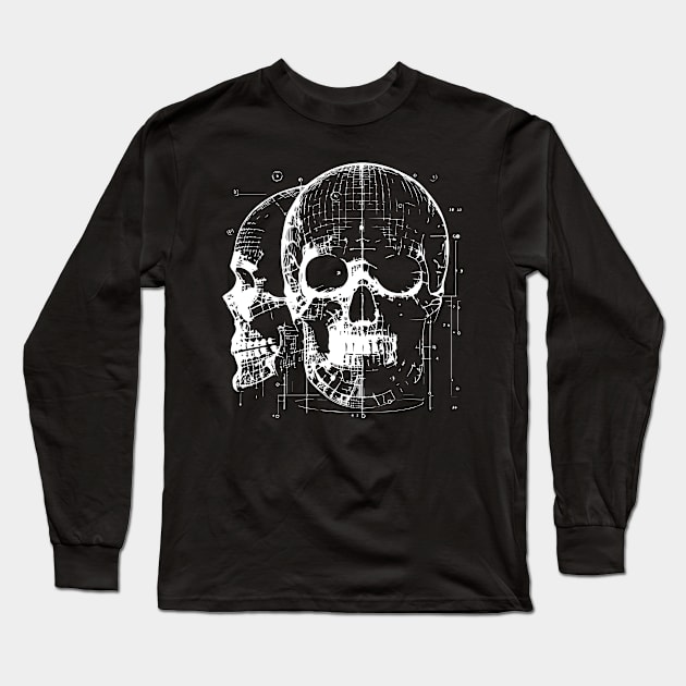 3d skull Long Sleeve T-Shirt by lkn